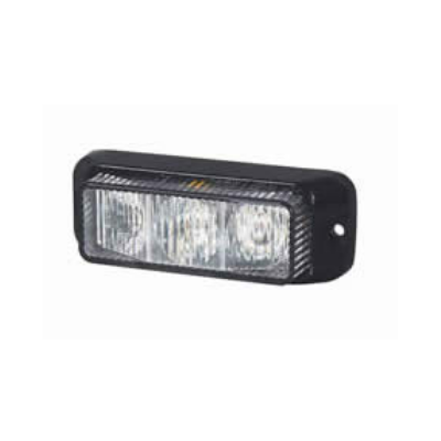 Durite 0-442-11 R65 High Intensity 3 Amber LED Warning Light - Horizontal, Black Aluminium (12 flash patterns) PN: 0-442-11